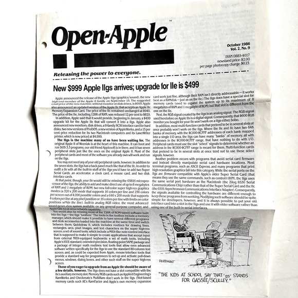 Vintage Open Apple. 3 Issues. Oct Nov Dec 1986. Like New Condition. - Picture 3 of 6